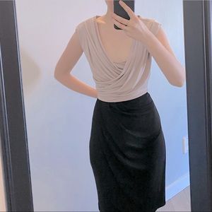 Draped Colour Block Cocktail Dress